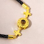 Pulsera Personalizada de Proyección de Fotos de la Cruz con 100 Lenguas Te Amo Dainty Jewelry Birthday Anniversary Gift for Christians