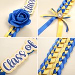 Personlig klass av 2026 Rose Rhinestone Tvåfärgad flätad examensband Lei med texter Graduation Party Decor Gift for Graduates