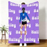 Personalisierte Multicolor Cartoon Volleyball Mädchen weiche Decke mit Namen und Nummer Home Decor Game Day Geburtstag Geschenk für Volleyball-Liebhaber Frauen werfen