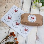 Spersonalizowana kwiecista kura Wodoodporne samoprzylepne naklejki na karton z jajami z tekstem Prezent urodzinowy na Boże Narodzenie dla rodzinnych rolników Hodowcy