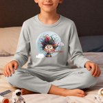 Spersonalizowana kreskówka Quirky Boy Girl Cloud 100% bawełna Miękki zestaw piżamy dla dzieci z imieniem Codzienny strój Prezent urodzinowy dla dzieci