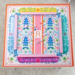 Spersonalizowana mata do mahjonga Chinoiserie Pagoda Floral Design z literami i torbą do przechowywania Akcesoria do mahjonga Prezent urodzinowy dla miłośników mahjonga