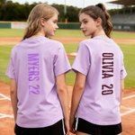 Personalised Bow Baseball Multicolour T-shirt Sweatshirt Hoodie with Name and Number Christmas Game Day Gift for Women Friends