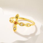 Anello personalizzato a croce con 1-6 pietre di nascita Anniversario Festa della mamma Regalo di Natale per le donne Famiglia