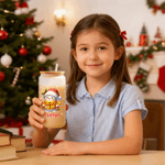 Personalisierte niedlichen Schneemann 20 oz Name Glas Becher mit Bambusdeckel und Strohhalm Weihnachtsgeschenk für Familie Freunde