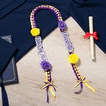 Personlig klass av 2026 Rose Rhinestone Tvåfärgad flätad examensband Lei med texter Graduation Party Decor Gift for Graduates
