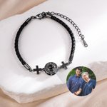 Pulsera Personalizada de Proyección de Fotos de la Cruz con 100 Lenguas Te Amo Dainty Jewelry Birthday Anniversary Gift for Christians