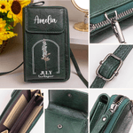 Portafoglio in pelle PU con nome e slot per carte Accessori da viaggio Regalo di Natale di compleanno per le donne