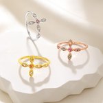 Anello personalizzato a croce con 1-6 pietre di nascita Anniversario Festa della mamma Regalo di Natale per le donne Famiglia