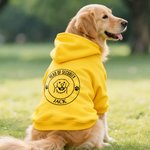 Spersonalizowana plakietka z rysunkiem zwierzaka Ciepła miękka bluza z kapturem dla psa z tekstem i imieniem Impreza dla zwierzaka Urodziny Boże Narodzenie Prezent dla właściciela zwierzaka