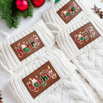 Personalized Vintage PU Leather Patch Santa Claus Christmas Stocking with Name Fireplace Decor Christmas Party Christmas Gift for Family Kids