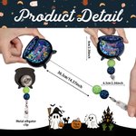 Personalised Witch's Magic Cauldron Glitter Acrylic Badge Clip with Text Party Gift for Lab Technician Friend