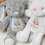 Personalisierte erste Ostereier Peter Rabbit niedlichen Plüsch Plüschtier Spielzeug mit Namen und Jahr erste Ostergeschenk für Kinder