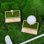Gepersonaliseerde kunstmatige gras Golfbal Display Stand met tekst en Golf Tee Club Game Gift voor Golf liefhebbers