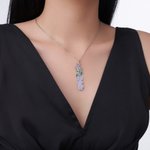 Personalised Multicolour Dainty Birth Flower Necklace with Name Birthday Anniversary Gift for Women Girls