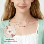 Collana personalizzata di conchiglie e pietre di nascita con nome Gioielli raffinati Regalo di Natale per donne, compleanno e anniversario