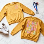 Personalised Gymnastics Themed Soft Kid Adult T-shirt Sweatshirt Hoodie with Name and Text Training Birthday Christmas Gift for Gymnasts