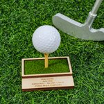 Gepersonaliseerde kunstmatige gras Golfbal Display Stand met tekst en Golf Tee Club Game Gift voor Golf liefhebbers