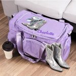 Personalised Vintage Jewellery Cowboy Boots Multi-Compartment Large Travel Bag with Name and Shoulder Strap Travel Birthday Gift for Women Cowgirls