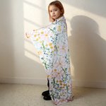 Personalisierte Daisy Floral Babydecke mit Stickerei Name und gepunkteten Backing Geburtstag Baby Shower Geschenk für Neugeborene Jungen Mädchen