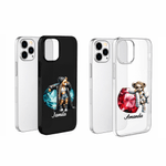Spersonalizowane etui na iPhone'a z imieniem i nazwiskiem Hip-Hop Bear Birthstone Prezent urodzinowy dla kobiet kochających hip-hop