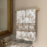 Personalized Toile De Jouy Face Hand Bath Towel Set with Letters and Name Dining Room Bathroom Home Decor Gift for New Home Family Couples