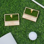 Gepersonaliseerde kunstmatige gras Golfbal Display Stand met tekst en Golf Tee Club Game Gift voor Golf liefhebbers