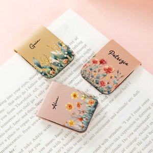 Segnalibro magnetico in pelle PU personalizzato con nome - Regalo di compleanno per amanti dei libri