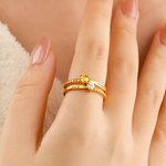 Personalized Heart Assortment 1-8 Birthstones Ring with Engraved Names Birthday Anniversary Engagement Gift for Women