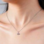 Personalized Minimalist Birthstone Evil Eye Necklace Protective Jewelry Birthday Anniversary Gift for Women