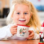 Personalised Cute Animal Christmas Tree 12 oz Enamel Mug with Name Christmas Gift for Boys Girls