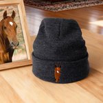Chapeau bonnet brodé personnalisé en forme de visage de cheval Cadeau de Noël pour les amoureux des chevaux