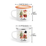 Personalised Cute Animal Christmas Tree 12 oz Enamel Mug with Name Christmas Gift for Boys Girls