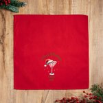 Personalized Santa Hat Cocktail Design 100% Cotton Red Napkin with Name Party Home Decor Christmas Gift for Family Friends
