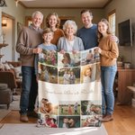 Personalisierte 12 Fotos Collage Super Weiche Decke mit Text Weihnachten Geschenk für Familie Freunde