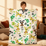 Personalisierte niedlichen Langschwanz Marsupilami weiche Decke mit Namen Home Decor Geburtstag Weihnachten Geschenk für Kinder | Callie × Marsupilami®