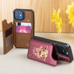 Personalisierte Geburt Blume Hochland Kuh PU Leder Flip Wallet Handyhülle für iPhone mit Namen RFID-Blockierung Karteninhaber Geburtstag Geschenk für Frauen