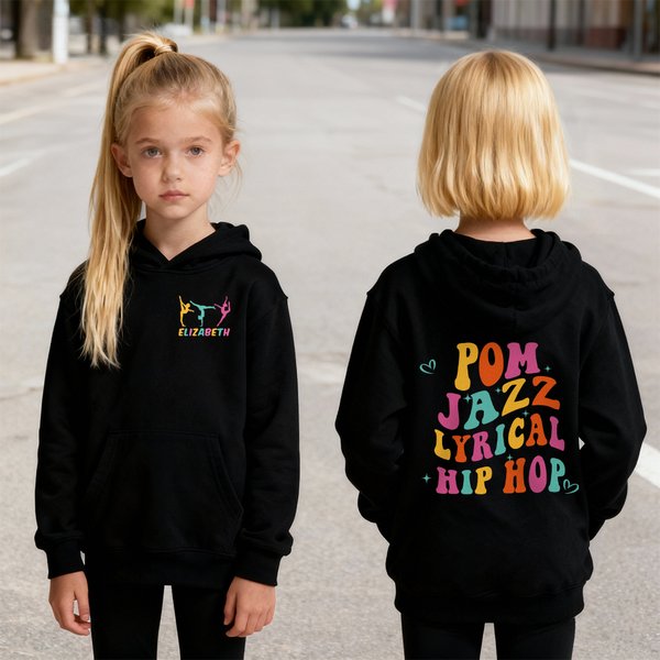 Personalised Gymnastics Themed Soft Kid Adult T-shirt Sweatshirt Hoodie with Name and Text Training Birthday Christmas Gift for Gymnasts Famliy