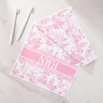 Personalized Toile De Jouy Face Hand Bath Towel Set with Letters and Name Dining Room Bathroom Home Decor Gift for New Home Family Couples