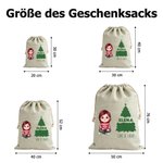 Personalisierter Weihnachts-Geschenksack mit Niedlichem Cartoon-Charakter Weihnachtsbaum Spruche und Namen Weihnachtsgeschenk für Kinder Familie 9