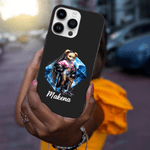 Spersonalizowane etui na iPhone'a z imieniem i nazwiskiem Hip-Hop Bear Birthstone Prezent urodzinowy dla kobiet kochających hip-hop