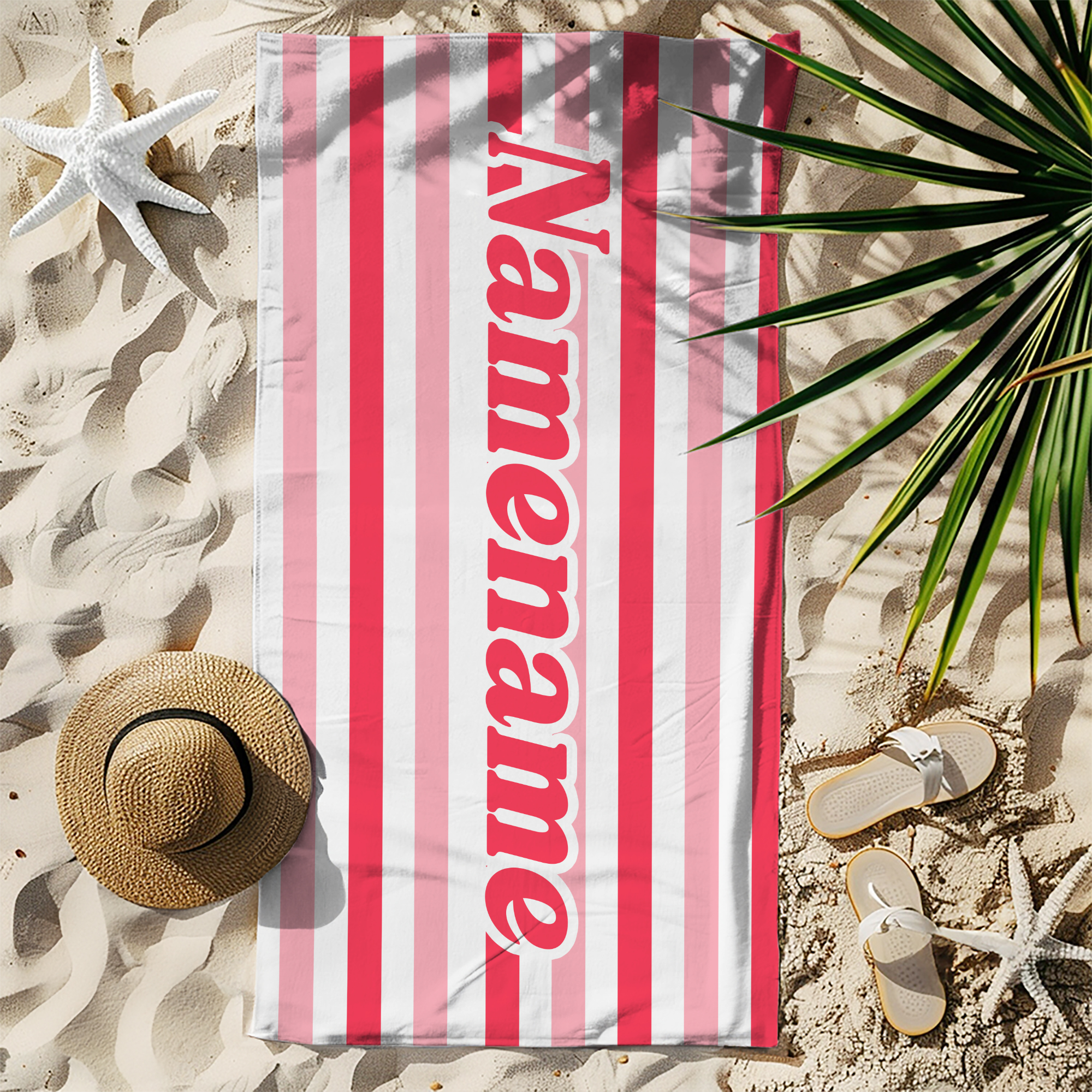 Personalisierte Multicolor Retro-Streifen schnell trocknen Strandtuch mit Namen Sommer Urlaub Reise Pool Strand Party Geburtstag Geschenk für Familie Freunde