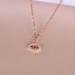 Personalized Minimalist Birthstone Evil Eye Necklace Protective Jewelry Birthday Anniversary Gift for Women