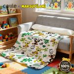 Coperta personalizzata carina a coda lunga di Marsupilami con nome, decorazione per la casa, regalo di Natale per i bambini.