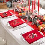 Gepersonaliseerde Kerstmuts Hulst 100% Katoen Herbruikbaar Servet met Naam en Initiaal Tafeldecoratie Kerstcadeau voor Familie