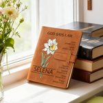 Spersonalizowany notatnik A5 ze skóry PU z imieniem i kieszonką na prezent urodzinowy z okazji chrztu dla chrześcijanina