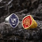 Spersonalizowany pierścień biskupi z pieczęcią episkopatu z tekstem Biżuteria apostolska Duszpasterski prezent rocznicowy dla duchowieństwa Apostoł