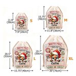 Personalised Little Elf Reindeer North Pole Overnight Service Santa Sack Drawstring Christmas Gift Bag with Name Holiday Party Favors for Kids Family