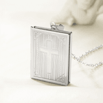 Personalised Cross Book Locket Necklace with Photos Christmas Birthday Anniversary Gift for Christians Women
