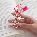 Gepersonaliseerde Geboortebloem Multicolor Bladwijzer met Naam en Kwastje Verjaardag Kerstcadeau voor Boekenliefhebbers Boekenwurmen